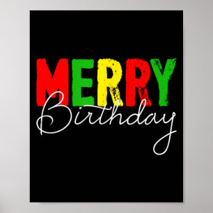 Alles Gute zum Geburtstag, geboren an Weihnachten Poster