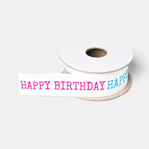 Alles Gute zum Geburtstag Gelb Orange Pink Blau Ty Ripsband