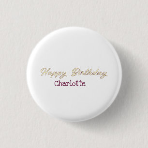 Alles Gute zum Geburtstag gelbes Maron Pastell mod Button