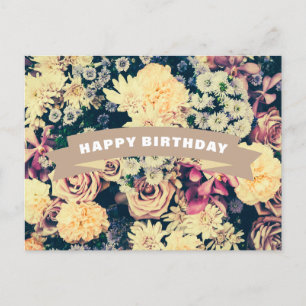 Alles Gute zum Geburtstag gemischte Blumen  Postkarte