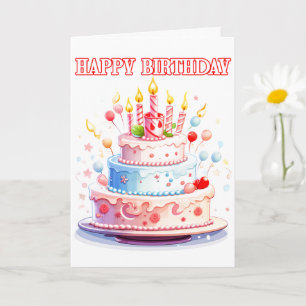 Alles Gute zum Geburtstag - Genieße den Kuchen Karte