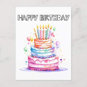 Alles Gute zum Geburtstag Genieße ein Stück Kuch Postkarte