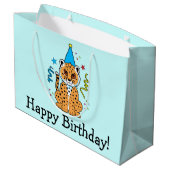 Alles Gute zum Geburtstag Gepard-CUBs Große Geschenktüte (Rückseite Schrägansicht)