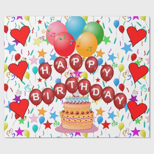 Alles Gute zum Geburtstag! Geschenkpapier (Flach)
