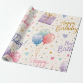 Alles Gute zum Geburtstag Geschenkpapier – Bunt (Ungerollt)