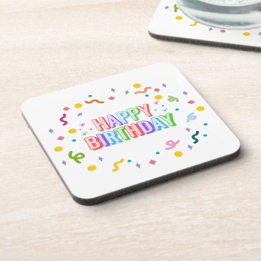 Alles Gute zum Geburtstag Getränkeuntersetzer (Linke Seite)