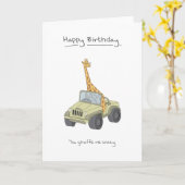 Alles Gute zum Geburtstag - Giraffe Karte (Gelbe Blume)