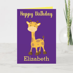 Alles Gute zum Geburtstag Giraffe Mädchen Karte