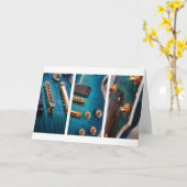 Alles Gute zum Geburtstag - Gitarre in Blau Karte (Gelbe Blume)