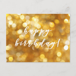 Alles Gute zum Geburtstag! Glamour Gold Glitzern P Postkarte