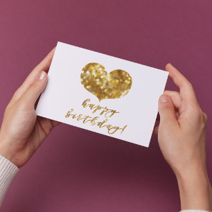 Alles Gute zum Geburtstag! Glamouröse goldene funk Postkarte