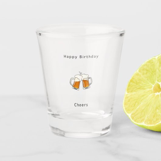 Alles Gute zum Geburtstag Glas, Prost Bier Schnapsglas (Vorderseite)