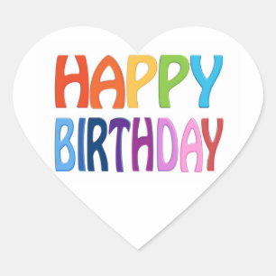 Alles Gute zum Geburtstag - glücklicher bunter Herz-Aufkleber