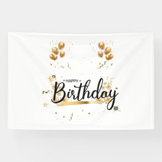 Alles Gute zum Geburtstag Gold 4x6 Vinyl Banner