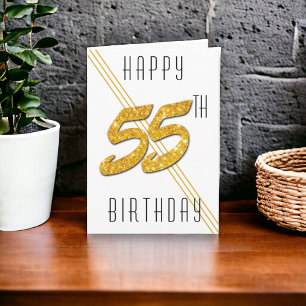 Alles Gute zum Geburtstag Gold Glitter 55 Jahre al Karte