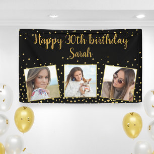 Alles Gute zum Geburtstag Gold Glitzer Fotos jedes Banner