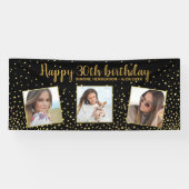 Alles Gute zum Geburtstag Gold Glitzer Fotos jedes Banner (Horizontal)