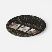 Alles Gute zum Geburtstag Gold Glitzer Fotos jedes Pappteller (Schrägansicht)