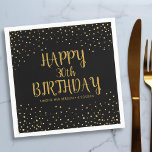 Alles Gute zum Geburtstag Gold Glitzer jedes Jahr Serviette<br><div class="desc">Feiern Sie einen großen Geburtstag mit diesen lustigen Papierservietten mit dem Geburtstag,  dem Namen und dem Geburtstag des Geburtstags,  das ganze Set vor einem schwarzen Hintergrund mit Imitaten goldenen Glitzer konfetti Glitzern. Spaß und Festlichkeit perfekt für jedes Geburtstagsfest.</div>