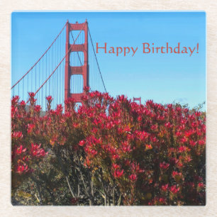 Alles Gute zum Geburtstag, Golden Gate Bridge! Glasuntersetzer