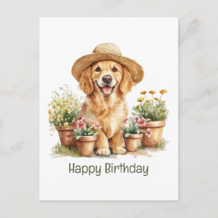 Alles Gute zum Geburtstag Golden Retriever Hund Gä Postkarte