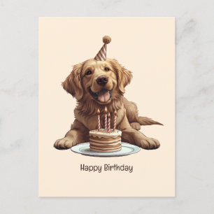 Alles Gute zum Geburtstag Golden Retriever Hund Postkarte