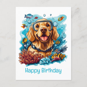 Alles Gute zum Geburtstag Golden Retriever Hund Sc Postkarte