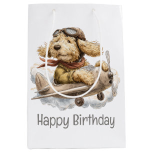 Alles Gute zum Geburtstag Goldendoodle Hund Pilot Mittlere Geschenktüte
