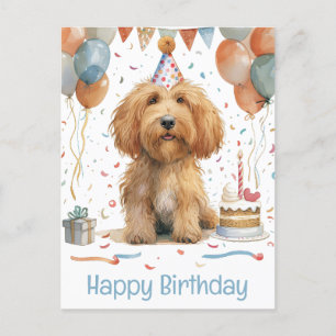 Alles Gute zum Geburtstag Goldendoodle Hund Postkarte