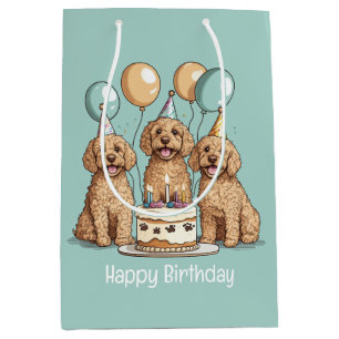 Alles Gute zum Geburtstag Goldendoodle Hunde Mittlere Geschenktüte