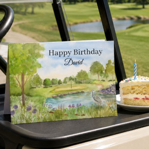 Alles Gute zum Geburtstag Golfplatz mit Reiher Per Karte