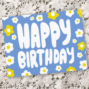 ALLES GUTE ZUM GEBURTSTAG Groovy Daisies BENUTZERD Postkarte