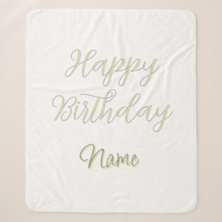 Alles Gute zum Geburtstag grün pastell grau Name D Sherpadecke