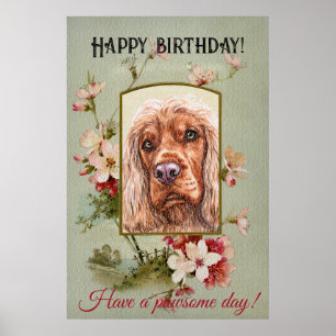 Alles Gute zum Geburtstag Gruß englischer Cocker S Poster