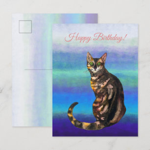 Alles Gute zum Geburtstag Grußkarte Bengal Katze Postkarte