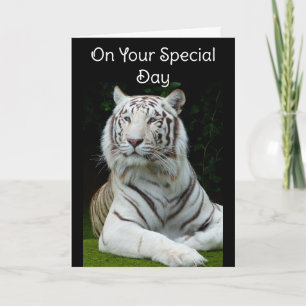Alles Gute zum Geburtstag Grußkarte Weißer Tiger Karte