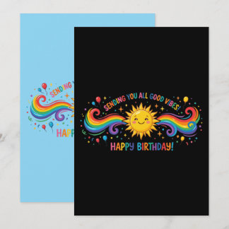 Alles Gute zum Geburtstag Gute Vibes Regenbogen So Einladung