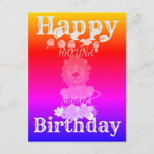 Alles Gute zum Geburtstag Hakuna Matata Baby Löwe Postkarte