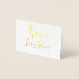 Alles Gute zum Geburtstag, Hand Lettered Gold Foil Folienkarte