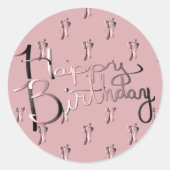 "Alles Gute zum Geburtstag!" Handgeschriebene Ball Runder Aufkleber (Vorderseite)