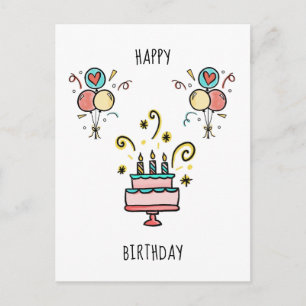 Alles Gute zum Geburtstag   Happy Birthday Postkarte