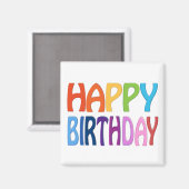 Alles Gute zum Geburtstag - Happy Colorful Magnet (Vorderseite/Rückseite)
