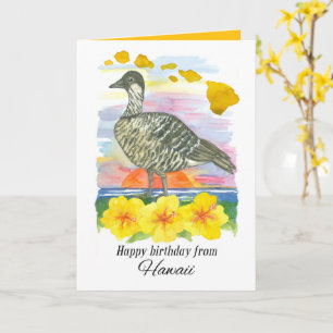 Alles Gute zum Geburtstag Hawaii Nene Vogel Aquare Karte
