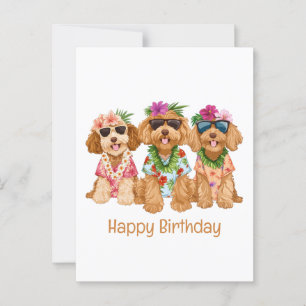 Alles Gute zum Geburtstag Hawaiian Goldendoodle Hu Postkarte