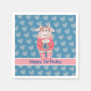 Alles Gute zum Geburtstag Heiße Schokolade Papiert Serviette