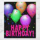 Alles Gute zum Geburtstag! Helle Balloons Flaschen Weinetikett (Einzelnes Label)