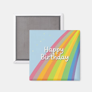 Alles Gute zum Geburtstag Helle & Bunte Regenbogen Magnet