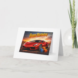 Alles Gute zum Geburtstag Hochleistungs-Sportwagen Karte