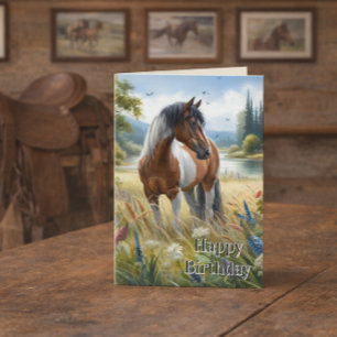 Alles Gute zum Geburtstag Horse Lover Girl Karte