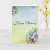 Alles Gute zum Geburtstag, Hübsche Pastell-Blume Karte (Gelbe Blume)